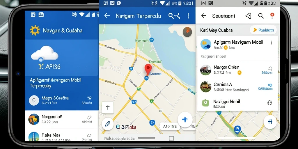 Antarmuka bersih dan mudah digunakan untuk navigasi mobil.