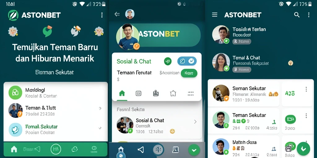 Antarmuka pengguna ASTONBET yang menarik untuk mencari teman baru.