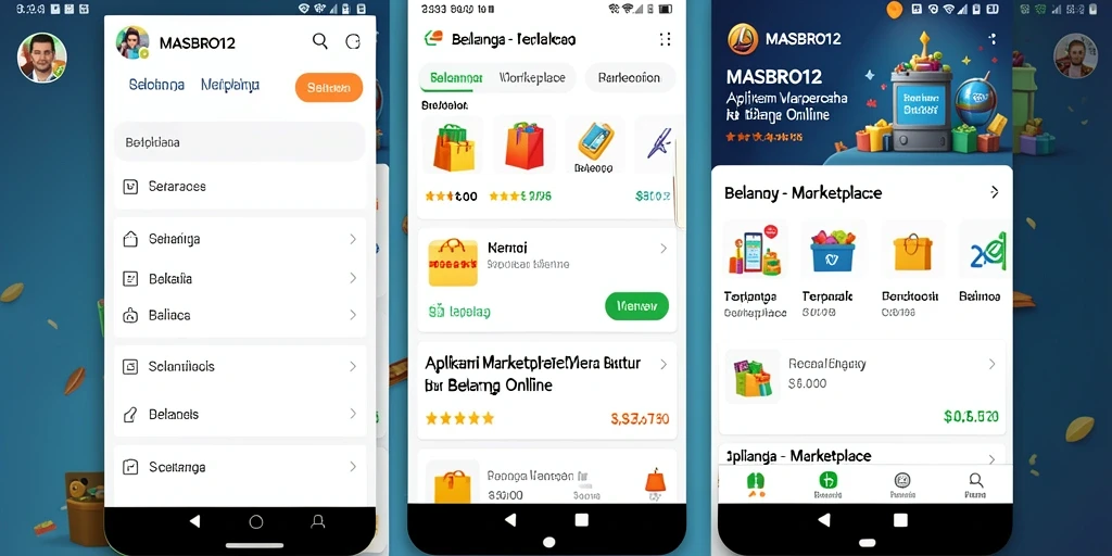 Tampilan antarmuka <strong>MASBRO12</strong> yang user-friendly untuk belanja online.
