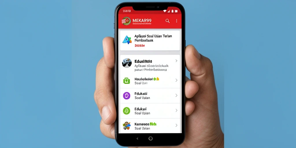 Tampilan antarmuka MEKAR99 yang intuitif untuk soal ujian.