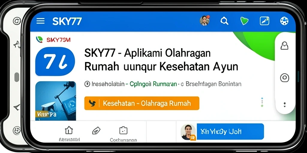 Tampilan antarmuka SKY77 yang intuitif untuk olahraga di rumah.