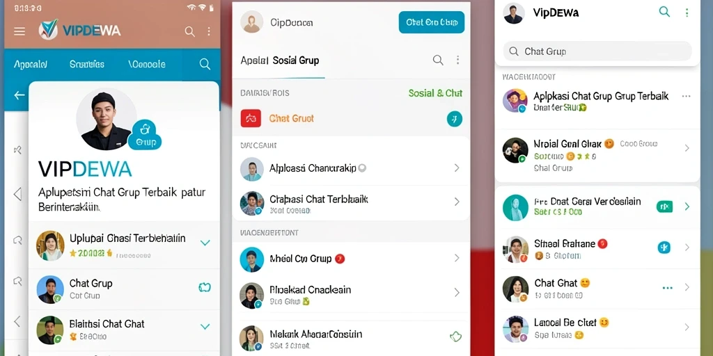 Tampilan antarmuka aplikasi VIPDEWA yang interaktif dalam grup chat.