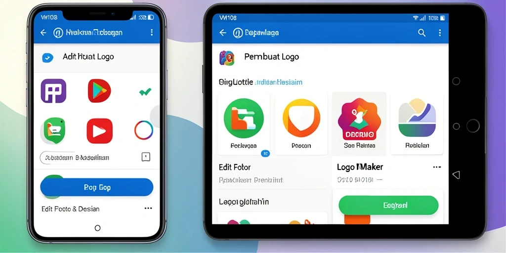 Screenshot utama VM108 menampilkan antarmuka Logo Maker yang intuitif dan menarik.