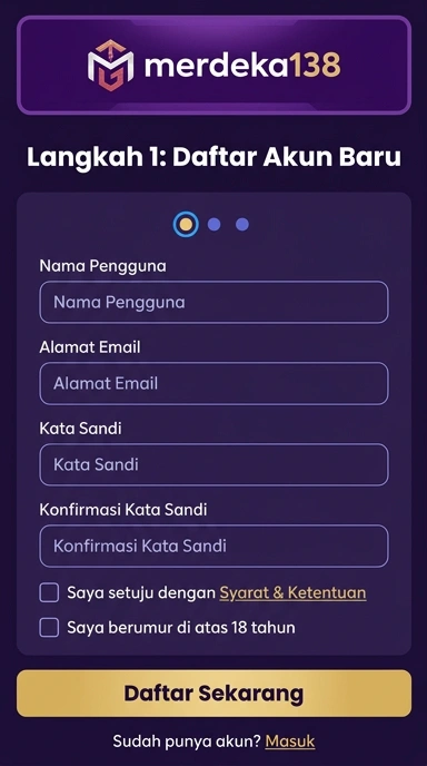 Tampilan halaman daftar merdeka138